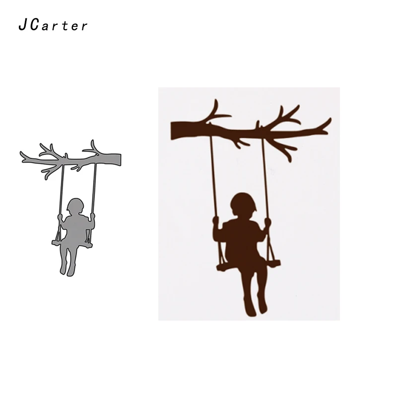 

JCarter Girl Wood Swinging Metal Cutting Dies for Scrapbooking DIY Embossing Folder Cards Photo Stencil Handmade Album Crafts