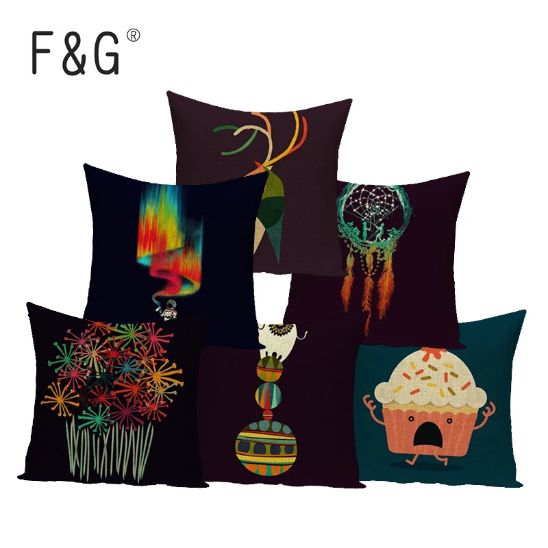 Dreamy Geometry Cushion Covers Linen cotton Art Decorative Pillow cover Capa de Almofada Car Chair Couch Home Decor family Gifts | Дом и сад