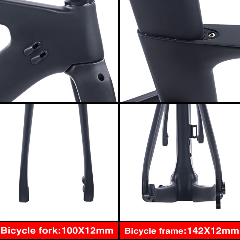 Top 700C Disc brake road carbon frame Flat Mount Frame Thru Axle Rear Derailleur 142x12 Front 100x12mm BSA matt/glossy 3