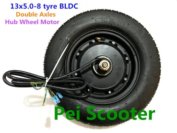 

13inch 13 inch 13x5.00-8 tyre double shafts BLDC brushless non-gear hub wheel motor for scooter phub-182