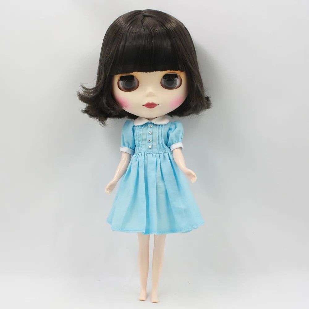 Neo Blythe Vestido tipo bata para muñeca con cuello blanco 1