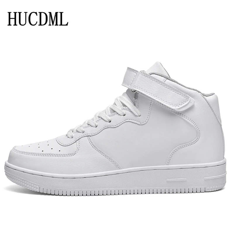 

HUCDML 2019 Couple Solid Shoes Flyknit Mesh Breathable Outdoor Casual Flat Mens Shoes Lace-Up Men's Sneakers Unisex Size:35-48