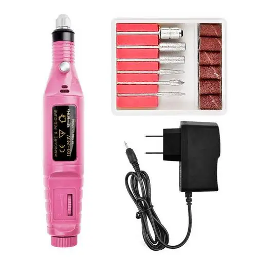 ELECOOL EU US Plug 9 Вт многофункциональная электрическая машинка для маникюра, дрель для ногтей, художественная ручка, педикюрная пилка, отшелушивающий аппарат - Цвет: Pink color US plug