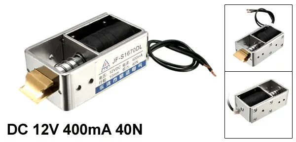 Uxcell DC 12 V/24 V Электромагнитный Электромагнит 400mA/10A 8 кг/40N 10/20 мм тянуть Тип открытая рамка прямолинейного движения с хорошим качеством, электромагнит - Цвет: JF-S1670DL