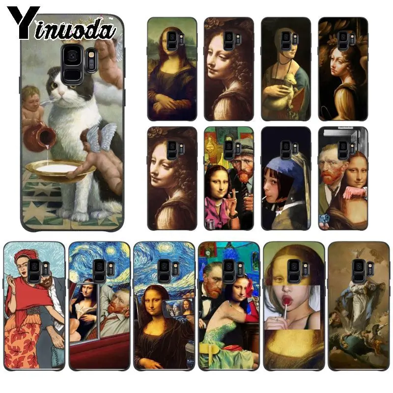 Чехол для телефона Yinuoda Leonardo da Vinci Mona Lisa Pat Cat Van Gogh чехлы Samsung Galaxy s9 s8 plus note 8 note9 s7 note5 |