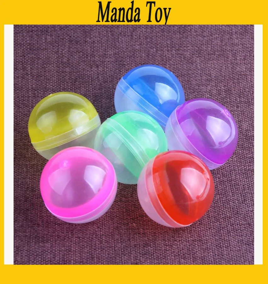 

45mm Half Clear Half Colored Plastic Capsule Toy Capsules For Vending Empty Plastic Toys Ball 30pcs/50pcs Free Shipping