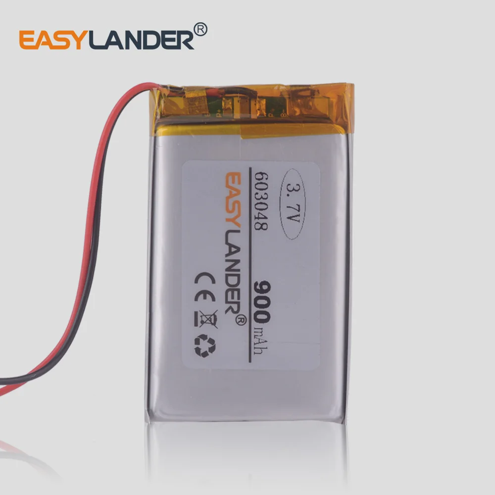 

900mah battery 603048 3.7v gps dvr navigator speaker toys lithium polymer rechargeable