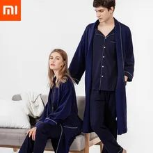 Оригинальные хлопковые пижамы Xiaomi Mijia, домашняя одежда, мягкая и удобная одежда для сна, банный халат для отеля, высокое качество