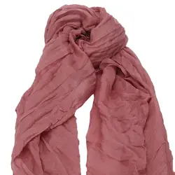 Карамельный цвет женский шарф Для женщин из хлопка и льна Ruched Шарф Длинный мягкий шарф хиджаб шарф платок 2019 мода курчавость женский шарф