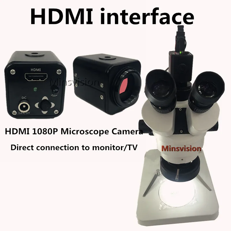 Minsvision 1080P HDMI цифровая камера 7-45X Тринокулярный Стерео микроскоп светодиодный регулируемый светильник