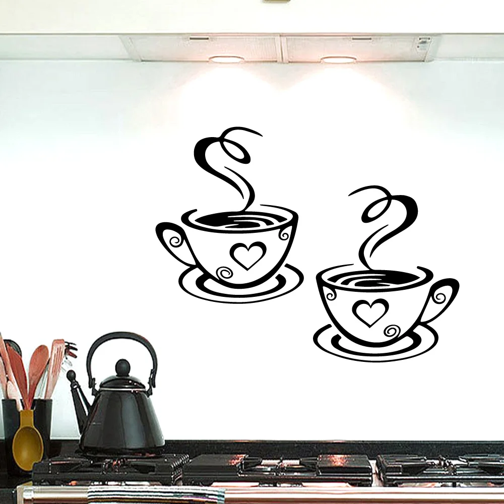 Large Kitchen Wall Sticker Cuisine Coffee Vinyl Stickers poster house Decoration Accessories Mural Decor Wallpaper wallstickers