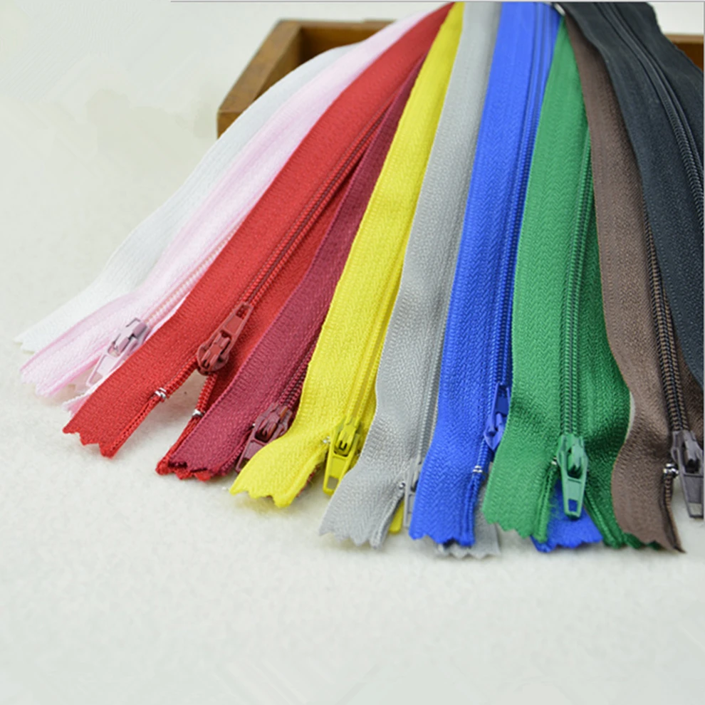 60pcs/lot 18cm zipper high quality nylon zipper garment polyester color