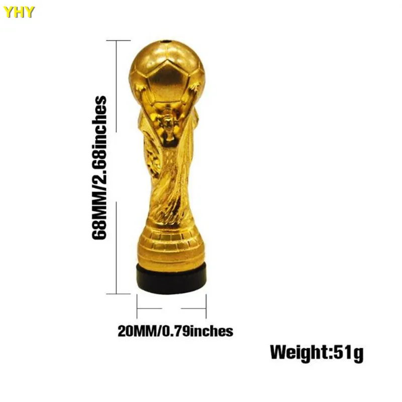 Newest 68mm Metal World Cup Trophy Snuff Bottle Smoking Pipe Tobacco Cigarette Filter Pipes Sniffer Snorter Tools Gold Silver Color03