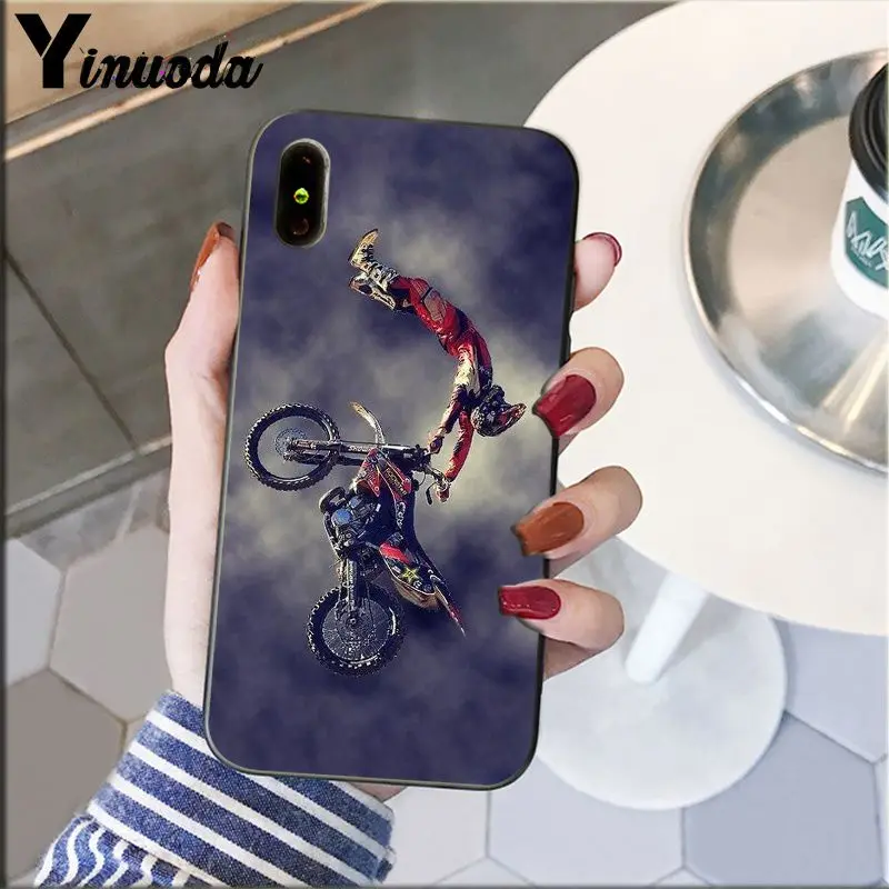 Yinuoda Moto Cross Мотоцикл Спорт новинка Fundas чехол для телефона iPhone X XS MAX 6 6S 7 7plus 8 8Plus 5 5S