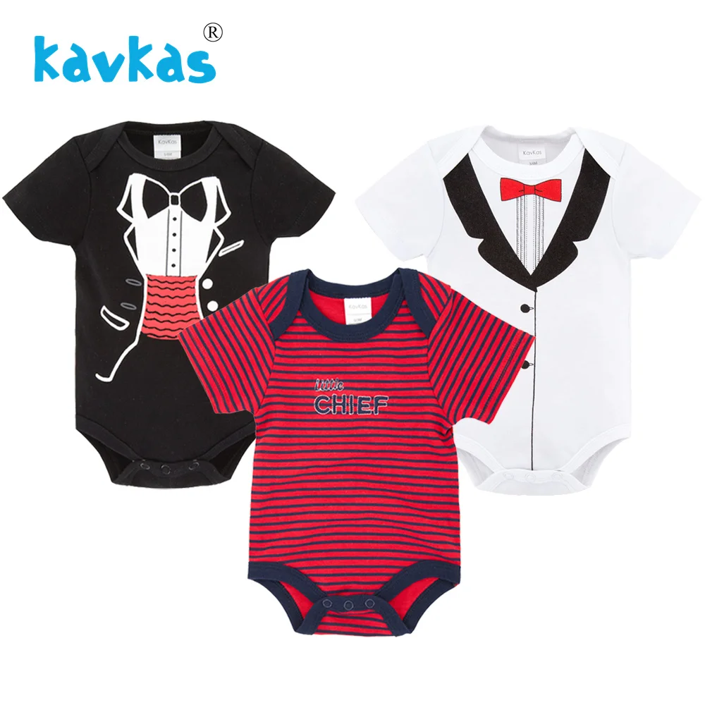 Kavkas/комбинезон для маленьких девочек, комплект из 3 предметов, Одежда для новорожденных с короткими рукавами, боди с воротником-конвертом для детей 0-12 месяцев, зимняя одежда для малышей