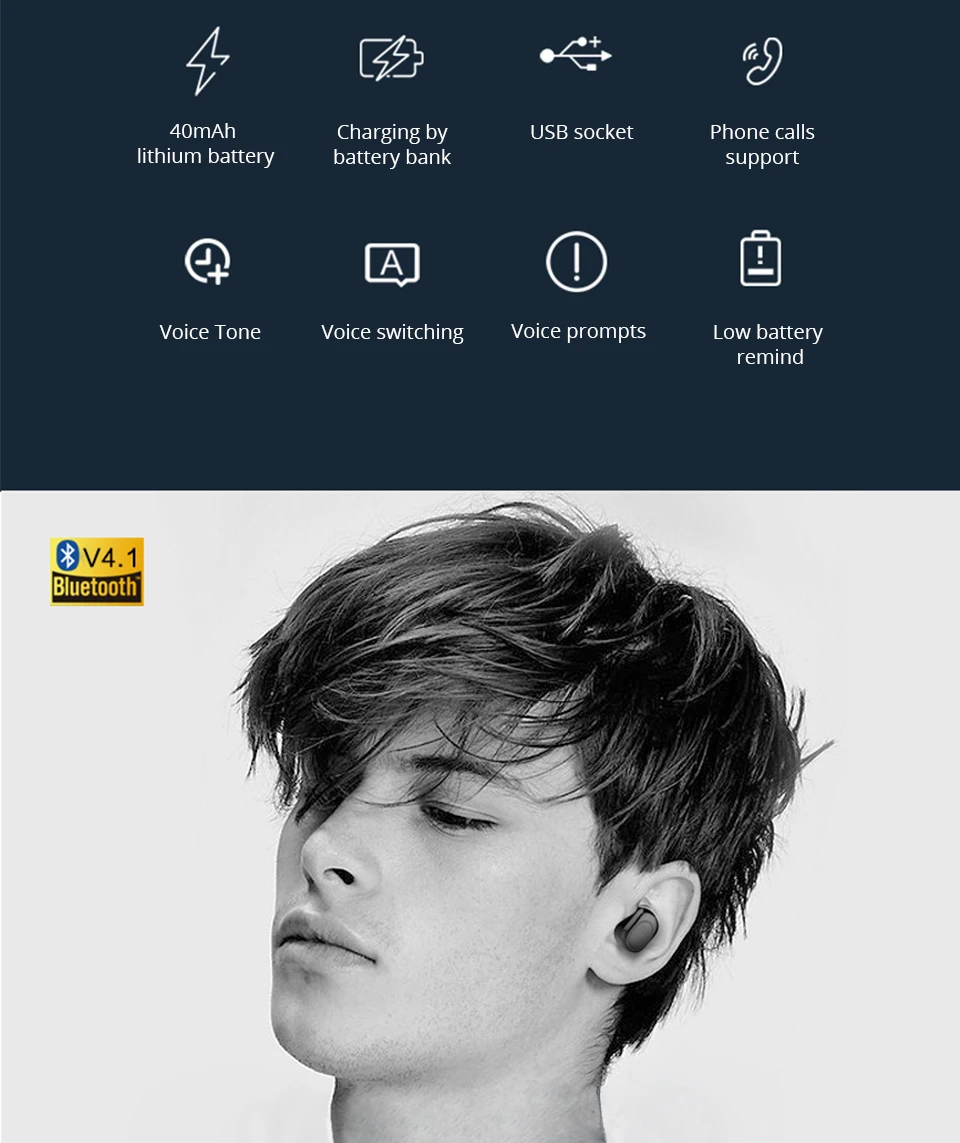 Bluetooth Earphones With MIC Wireless Headset Earbuds Mini Wireless In Ear Earpiece Bluetooth Earphone Noise Canceling (11)