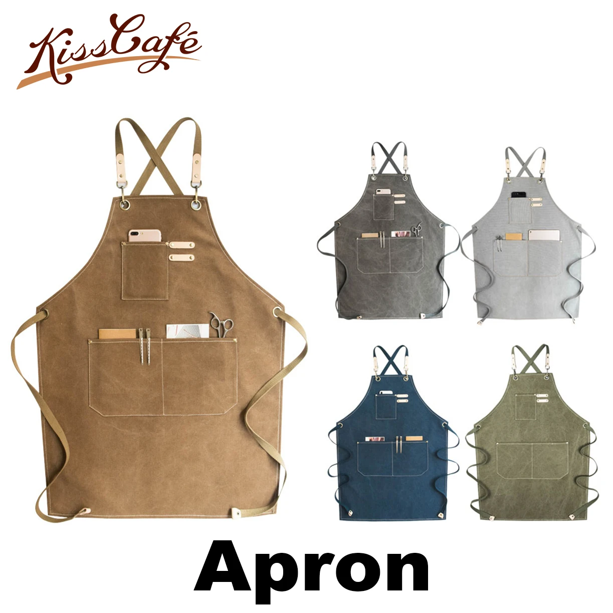 

Barista Apron Coffee Cooking Kitchen Apron Chef Waiter Cafe Shop BBQ Hairdresser Aprons Gift Bibs Wholesale Coffee Accessories