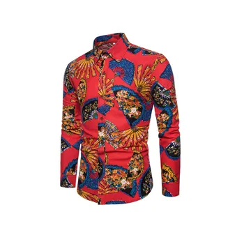 

Men Beach Shirt Long Sleeve Slim Casual Fit Dress Luxurious Retro Floral Section Work Business Women 5XL Shirt Chemise Homme