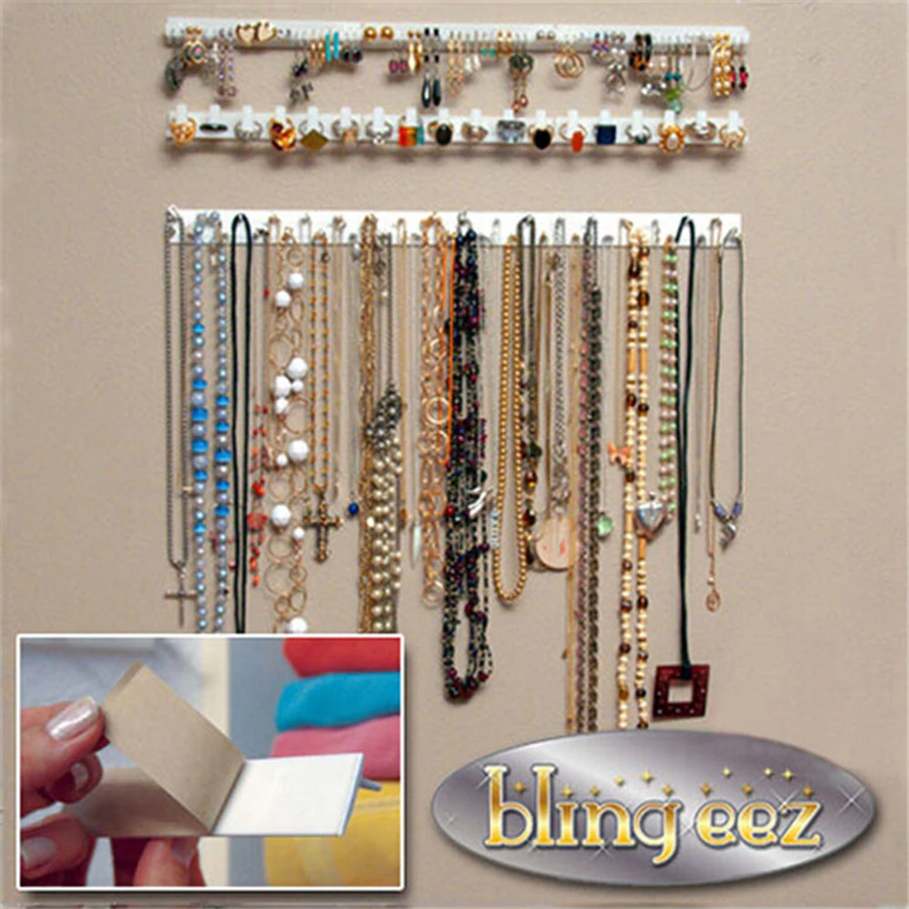 Adhesive Hooks Jewelry Display Rack Hanging Storage Holder Handbag Key