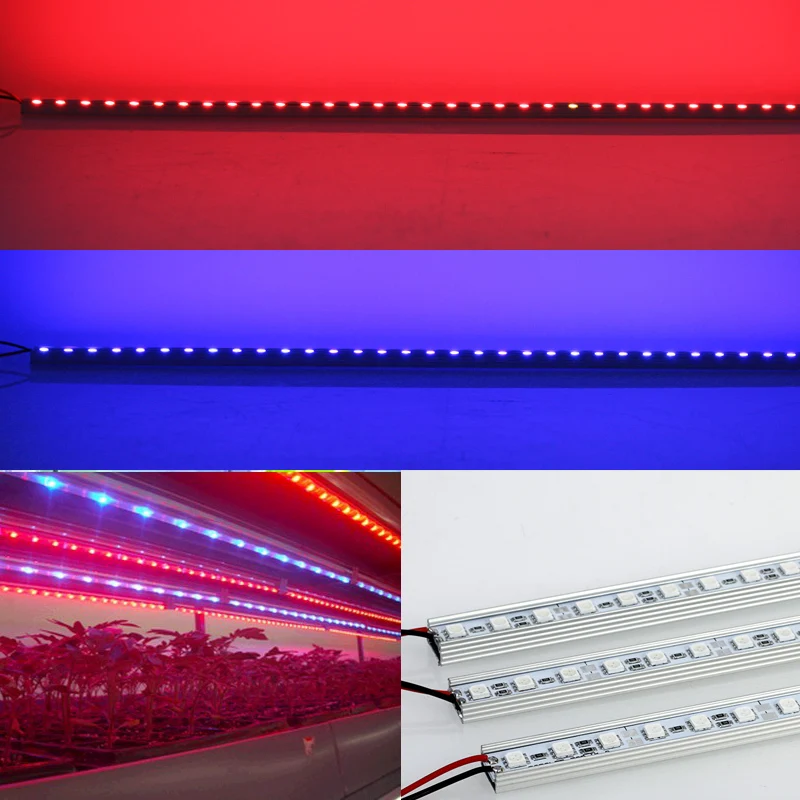 10pcs 0.5m 27Red+9Blue10W LED Grow Light Bars Light Strip Plant Flowers