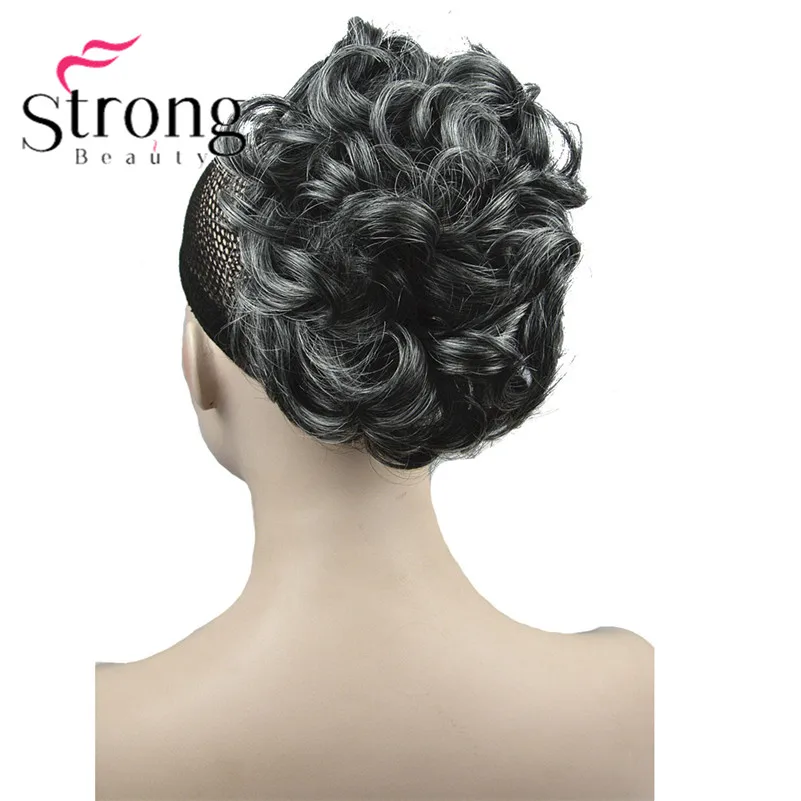 StrongBeauty короткий кудрявый зажим в Коготь Конский хвост наращивание волос синтетические волосы кусок 80 г с челюстью/коготь клип - Цвет: AB009