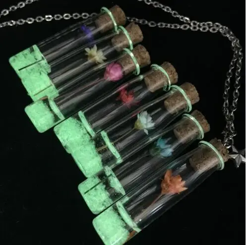 1 комплект 70 см волшебная светится в темноте винтажное светящееся сушеное ожерелье с подвеской в виде цветов Флуоресцентный светильник ожерелье с цепочкой в виде бутылки желаний