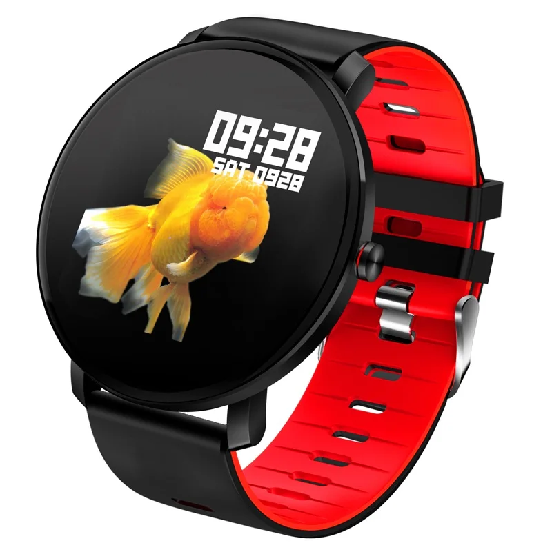 Смарт-часы SENBONO с экраном 1,3 дюйма, фитнес-трекер для мужчин, IP68 Водонепроницаемые спортивные женские Смарт-часы PK v11 K1 - Цвет: Красный