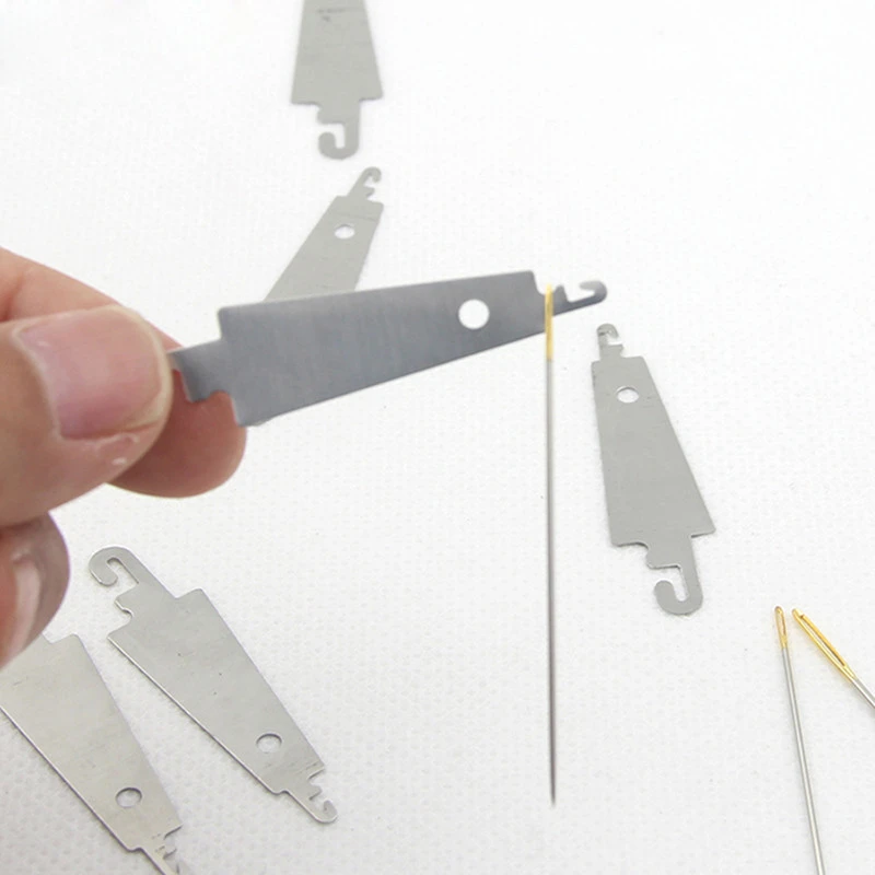 10x Steel Hook needle threader help for hand sew RibbonCLDbroidery cross tooUTZI