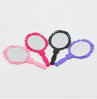 

New retro butterfly handle mirror portable hand makeup mirror beauty single mirror
