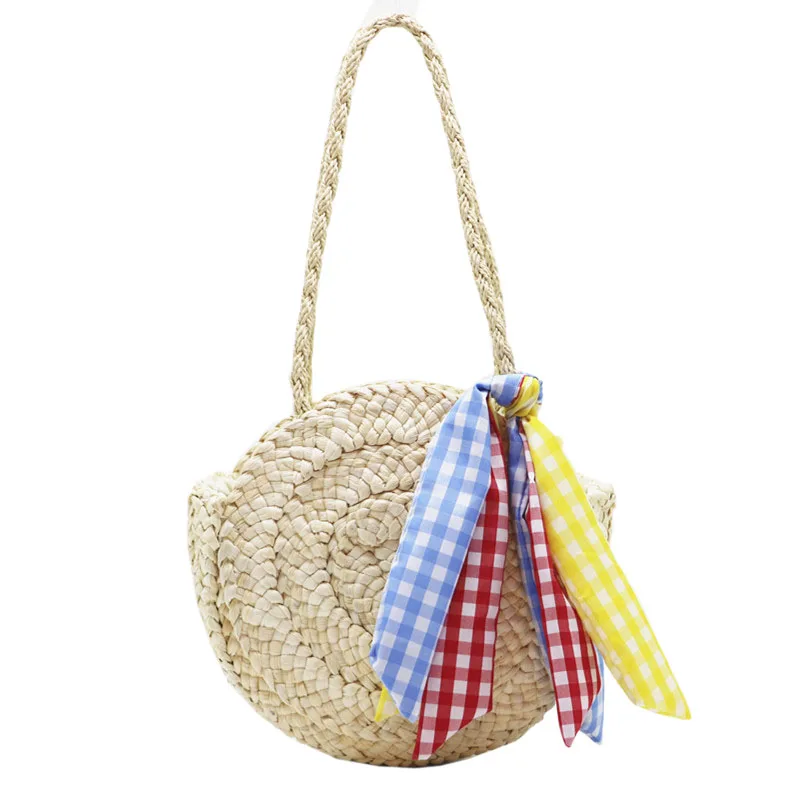 

Ladies Straw Summer Bag Bohemia Style Ladies Handbag Shoulder Bag Fashion Design Grid Straw Bag High Quality Beach Bag