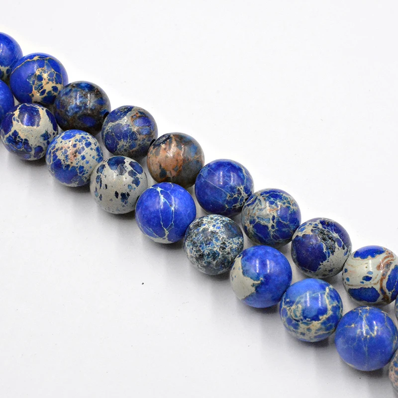 

Natural Stone Blue Sea Sediment Turquoises Round Beads Wholesale Loose Beads for Jewelry Making Accessories 4-12mm DIY