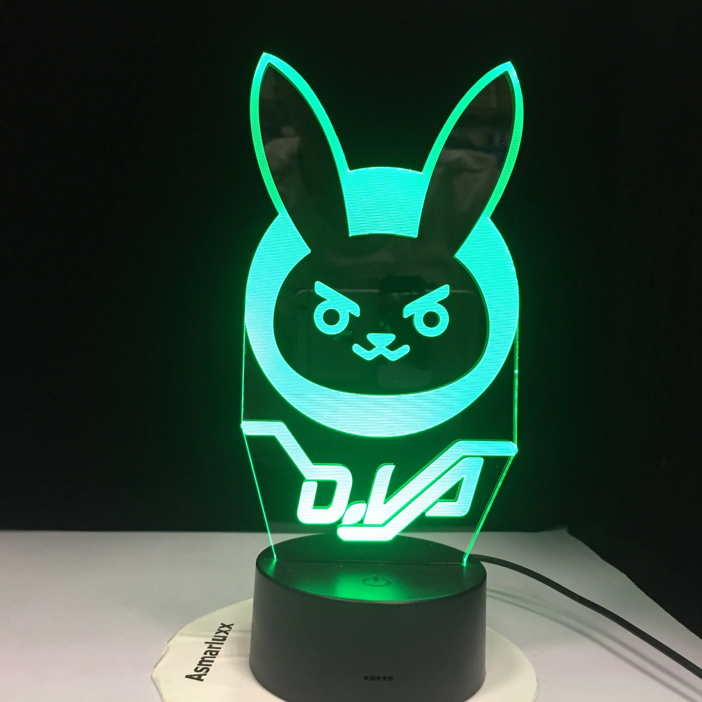 Мультфильм 3D LED освещение животное кролик акрил RGB ночник USB сенсорный контроль