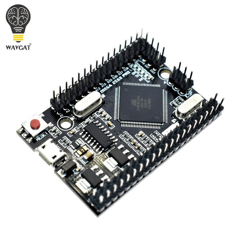 WAVGAT Mega 2560 PRO MINI 5V(встраивание) CH340G ATmega2560-16AU с наконечниками, совместимыми с arduino Mega 2560