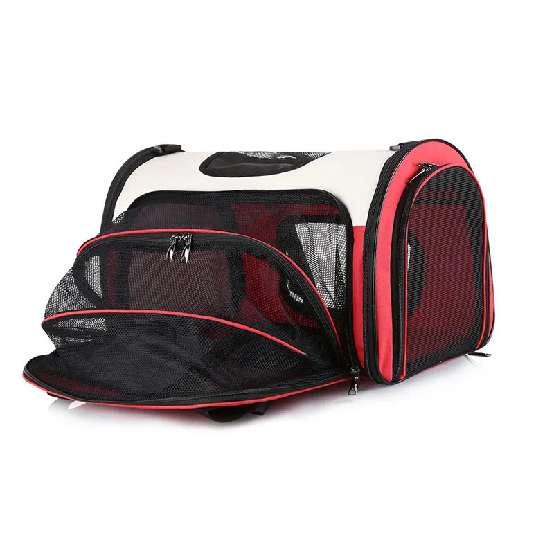 

Expandable Foldable Pet Carrier Travel Handbag with Padding and Extension Space Capsule Backpack breathable mesh dog bag JunZ3