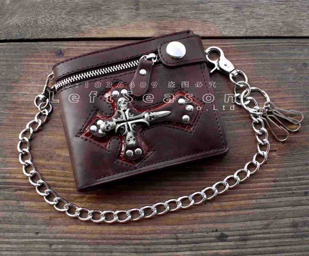 

Gothic Skull Cross Vintage Card Holder Wallet For Men Boy Gift