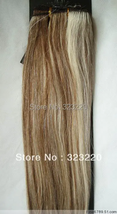 

Wholesale 18"-26" Women's Remy Human Hair Extensions Weaving Weft Straight 100g Mixed Blonde #8/613