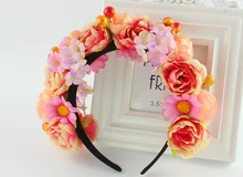 Turquoise purple sexy bride floral flower crown rose wedding accessories hair travel photography Girl Garland hair head wear