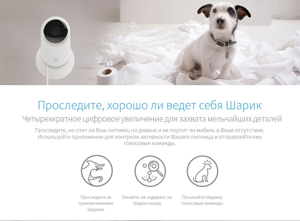 Домашняя камера YI Home Camera 720 p 2 шт | 111° широкоугольный объектив | Двухсторонняя аудиосвязь | Оповещения об активности