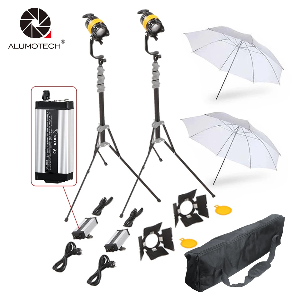 

ALUMOTECH Led Light 50WX2+StandsX2+Reflector Umbrella+Bag Kit For Studio Video Photography
