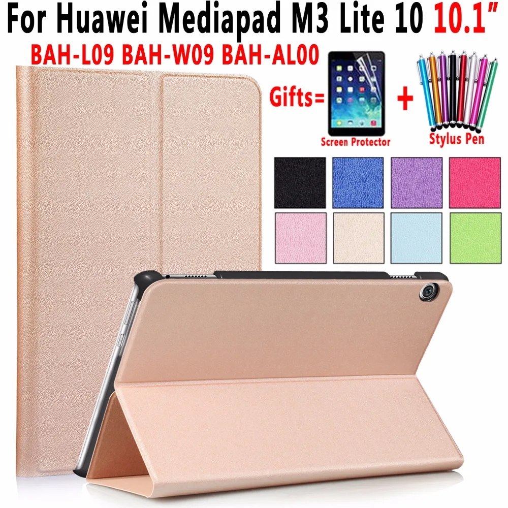 

Magnetic Leather Smart Auto Awake Sleep Cover Shell Case Stand Holder for Huawei Mediapad M3 Lite 10 10.1 inch Coque Capa Funda