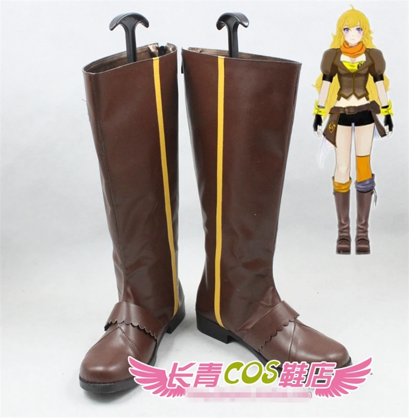 Aime RWBY Yang Xiao/длинные желтые ботинки для косплея