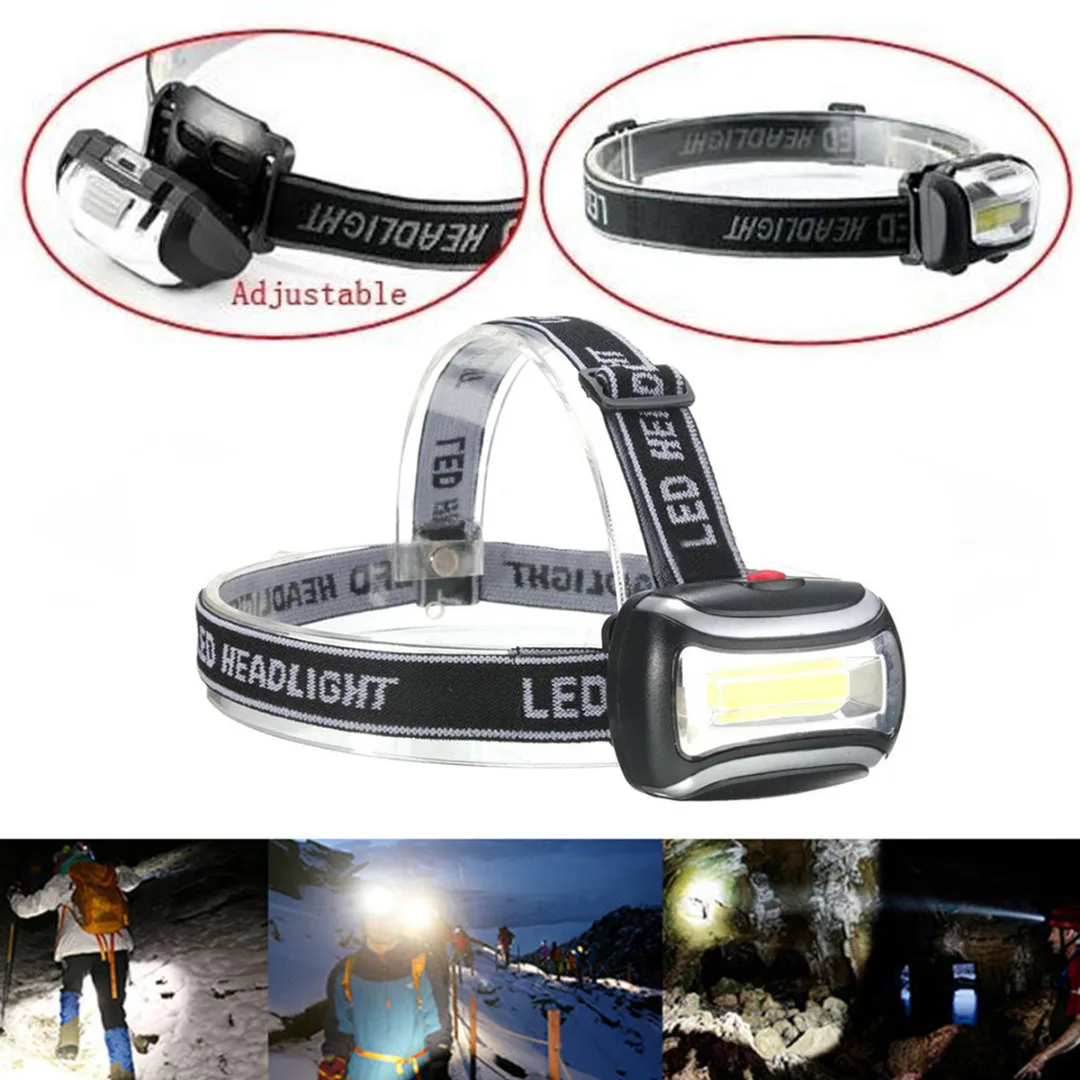 600 Lumens 3W Outdoor Working COB Headlight Lamp Headlamps Flashlight Black