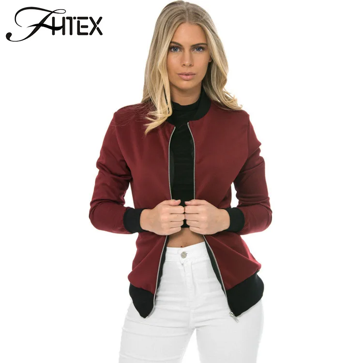 Autumn Brief Cool Basic Bomber font b Jacket b font font b Women b font Color