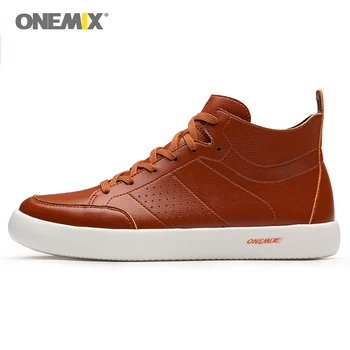 ONEMIX Man Skateboarding Shoes Men High Top Nice Classic Skateboard Sneakers Male  Flat Outdoor Sports Walking Gym Trainers 1308 1