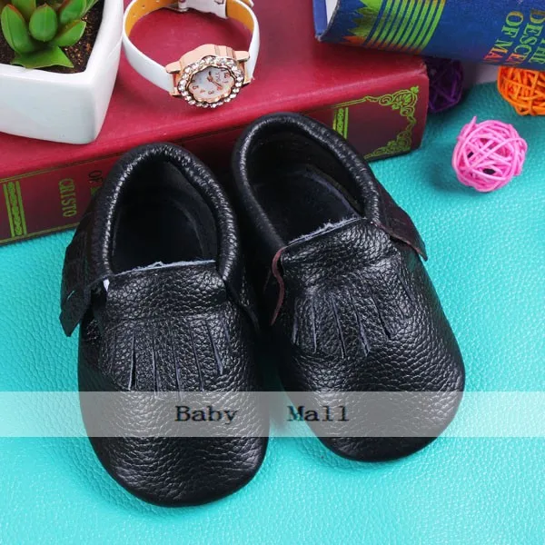 Cores de Couro Macio do Bebê Caminhantes da Criança do Bebê Genuíno Menino Sapatos Primeiros Mocassins Anti-deslizamento Infantil Franja 24 23 24 cores de couro genuíno macio do