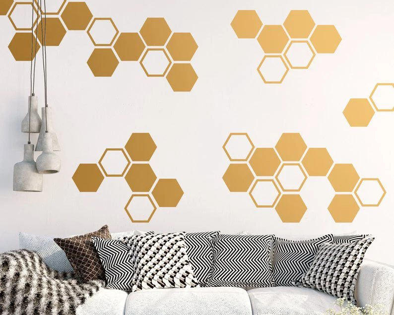

Large Honeycomb Wall Stickers Hexagon Vinyl Removable Wall Stickers Vinyl Wall Decals Geometric Home Kids Bedroom Decor DIYZW497