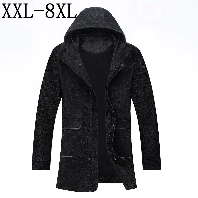 

Size 8XL 7XL 6XL 2019 Autumn New Business Casual Long Cotton Trench Coat Men Brand Male Jacket Classic Trench Overcoat Men