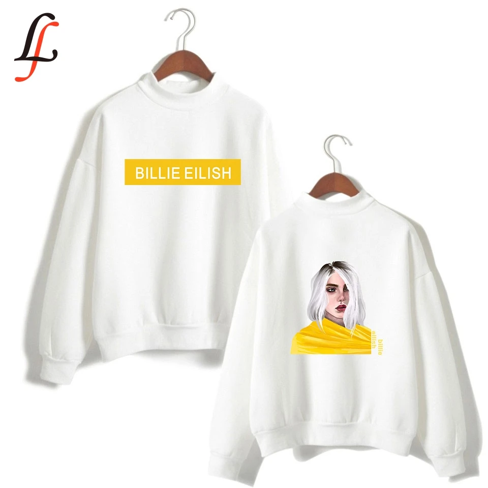 Billie Eilish толстовки с воротником под горло Kpop Harajuku Женская одежда оверсайз в стиле