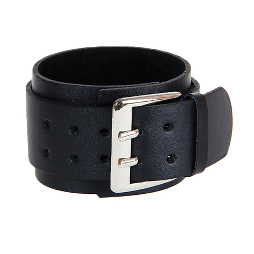 Простой дизайн ретро широкий кожаный браслет панк преувеличенная Пряжка браслет для мужчин подарок на день рождения