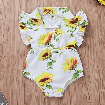 

Newborn Baby Clothes Princess Summer Girls Body Bimba Overall Romper Jumpsuit Sunflower 1st Birthday Roupa Infantil P20